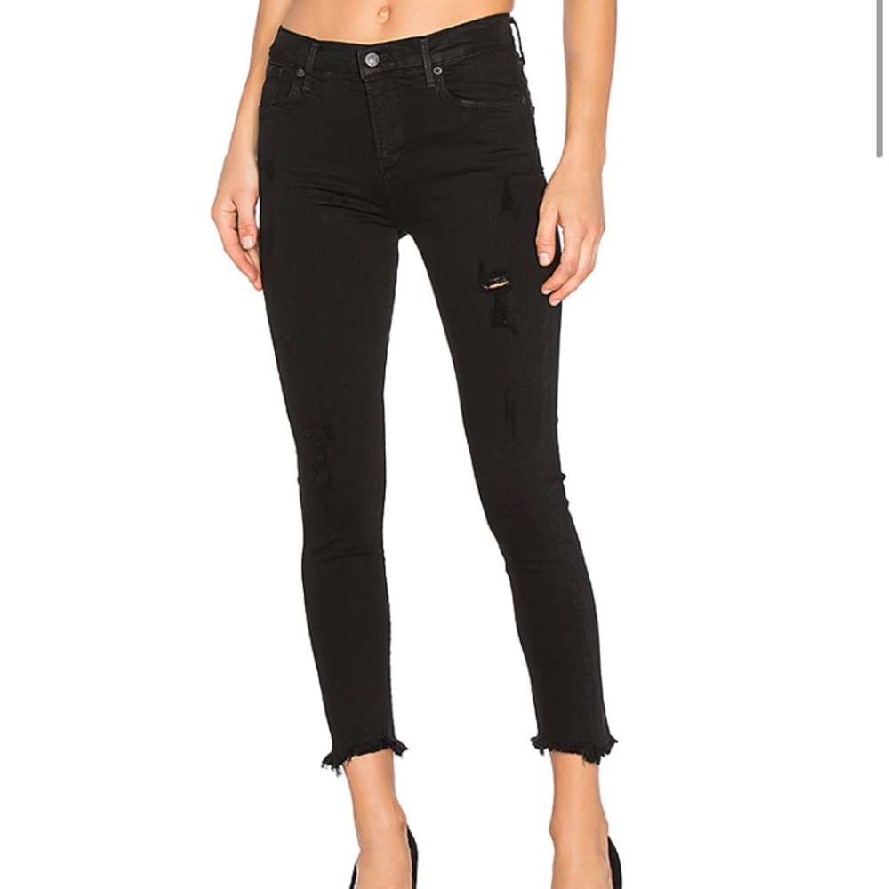 AGOLDE Sophie High Rise Skimpy Crop in Black